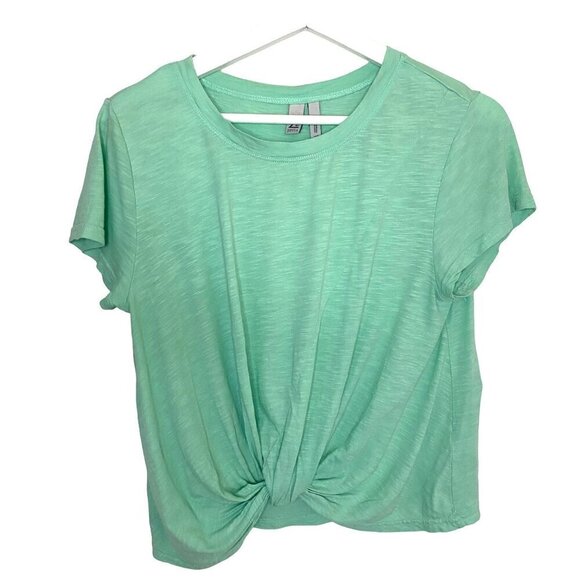 Zella Twist Knot Front Short Sleeve Tee Mint Green Women's‎ Size XS - Picture 1 of 7